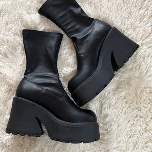 Windsor Smith Found BLACK STRETCH SOCK BOOT - Princess Polly